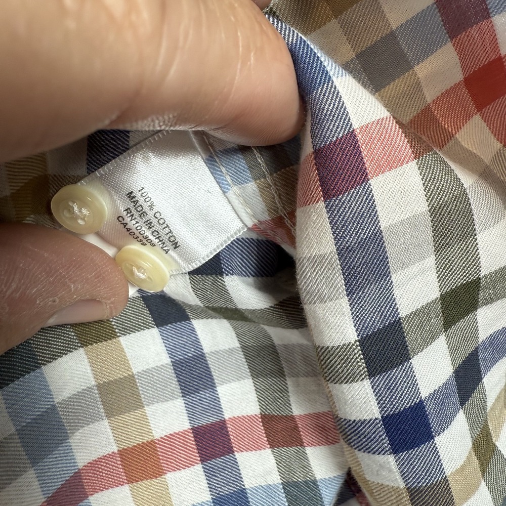 Peter‎ Millar Button Down Shirt Mens XL  Multi Gingham Check Lightweight Checked - Picture 7 of 9